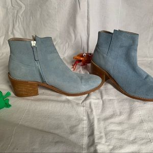Zara suede cowboy (ankle) boots baby boii blue Size 39 / 8-8.5